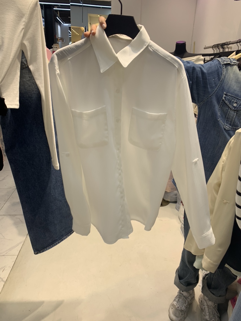SINGLE LADY韓國直郵女裝新款休閑熱賣24春夏襯衫蕾絲衫WASHBLUE襯衫/蕾絲衫圖色3