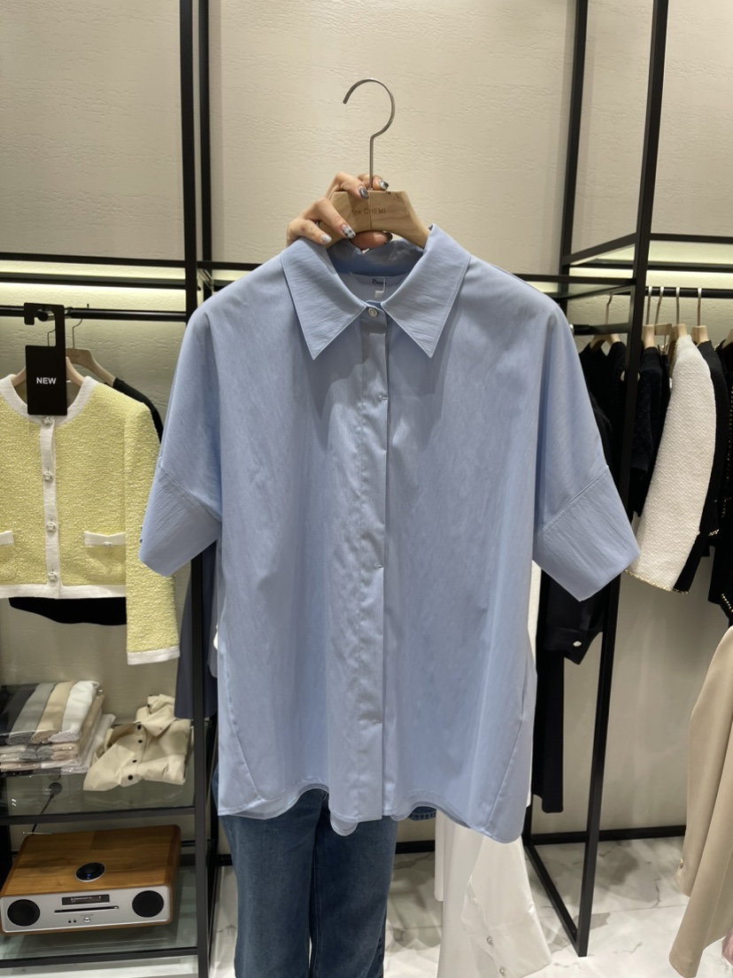 THE CHEMI韓國直郵東大門代購女裝新款熱賣24春夏襯衫蕾絲衫WATER/RIVER襯衫/蕾絲衫圖色1