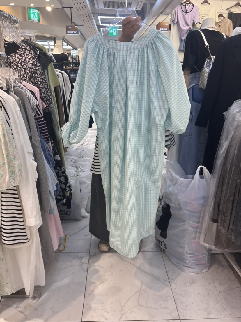 PLANTS ON GRAY韓國直郵女裝新品職業熱賣推薦連衣裙褶皺PLANTS ON GRAY連衣裙