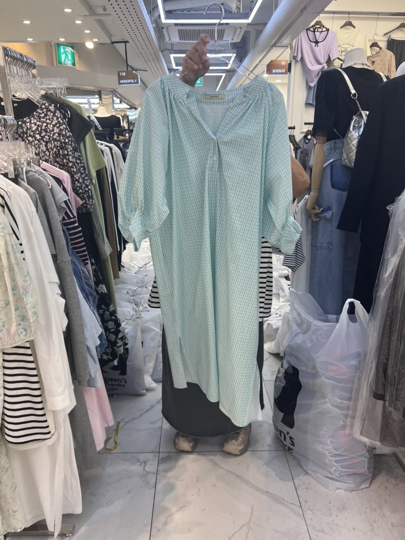 PLANTS ON GRAY韓國直郵女裝新品職業熱賣推薦連衣裙褶皺PLANTS ON GRAY連衣裙