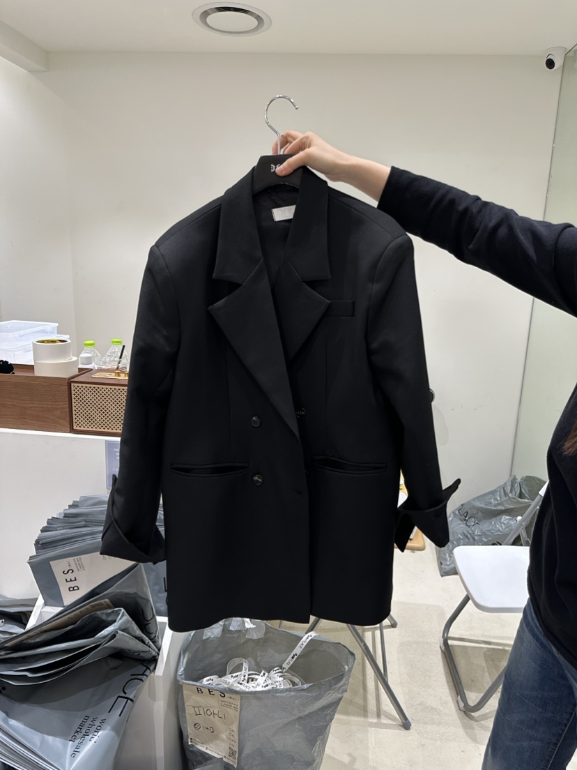 BES直郵韓國代購女裝新款休閑職業推薦真品人氣時尚夾克腰帶BES夾克圖色3