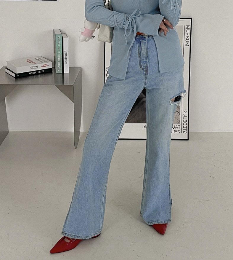 LEA/ASHER-J直郵韓國代購女裝新款推薦人氣時尚24春夏牛仔褲이향牛仔褲