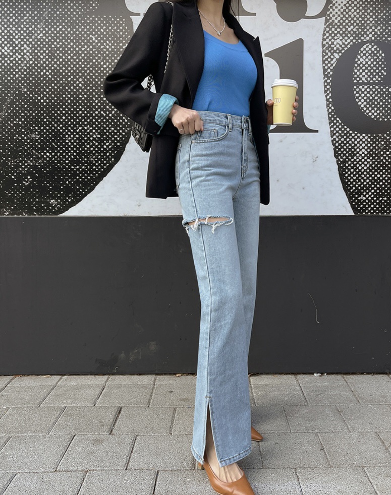 LEA/ASHER-J直郵韓國代購女裝新款推薦人氣時尚24春夏牛仔褲이향牛仔褲圖色1