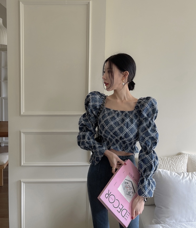 LEA/ASHER-J直郵韓國代購女裝新品休閑24春夏襯衫蕾絲衫이향襯衫/蕾絲衫