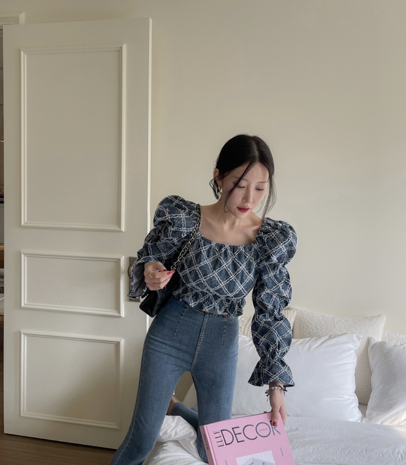 LEA/ASHER-J直郵韓國代購女裝新品休閑24春夏襯衫蕾絲衫이향襯衫/蕾絲衫