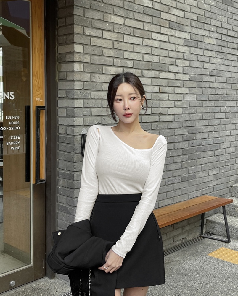 LEA/ASHER-J韓國直郵東大門代購女裝新款職業人氣長袖T恤이향長袖T恤