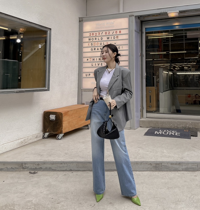 LEA/ASHER-J韓國直郵東大門代購女裝新款時尚真品推薦牛仔褲이향牛仔褲