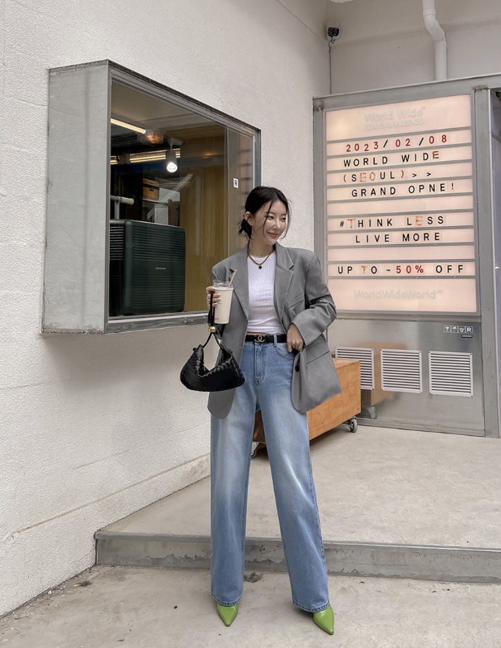 LEA/ASHER-J韓國直郵東大門代購女裝新款時尚真品推薦牛仔褲이향牛仔褲