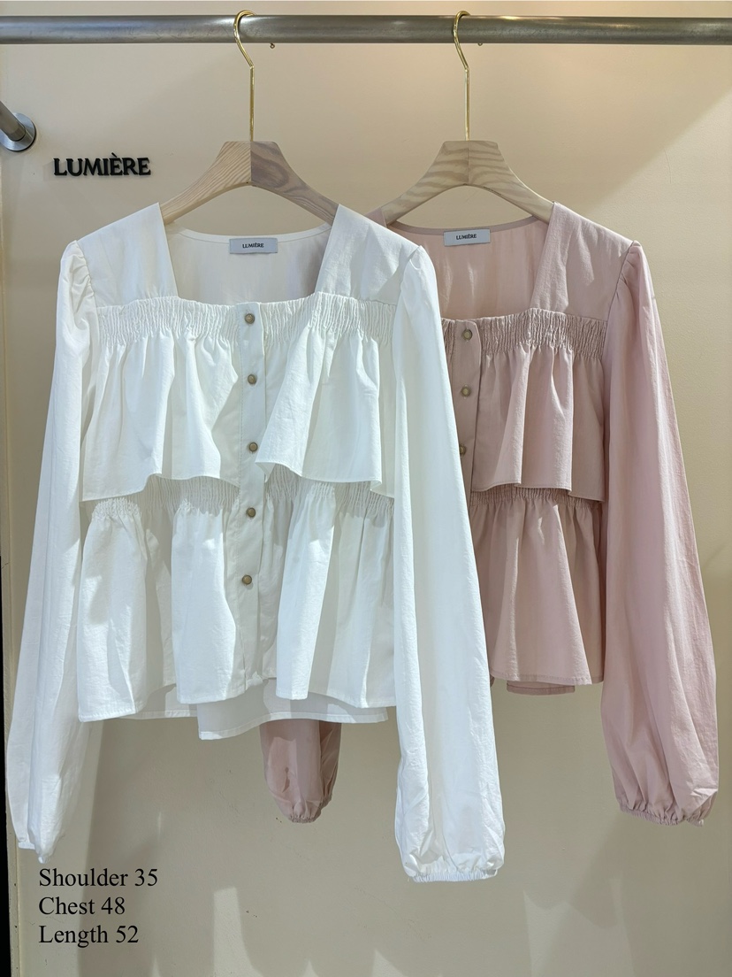 LUMIERE韓國直郵東大門代購女裝新款24春夏休閑襯衫蕾絲衫LUMIERE襯衫/蕾絲衫