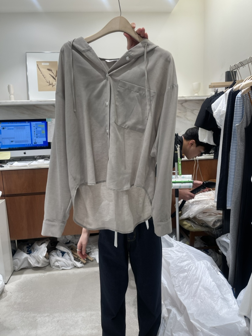 W AND J韓國直郵東大門代購女裝新品真品職業襯衫蕾絲衫連帽W AND J襯衫/蕾絲衫圖色4