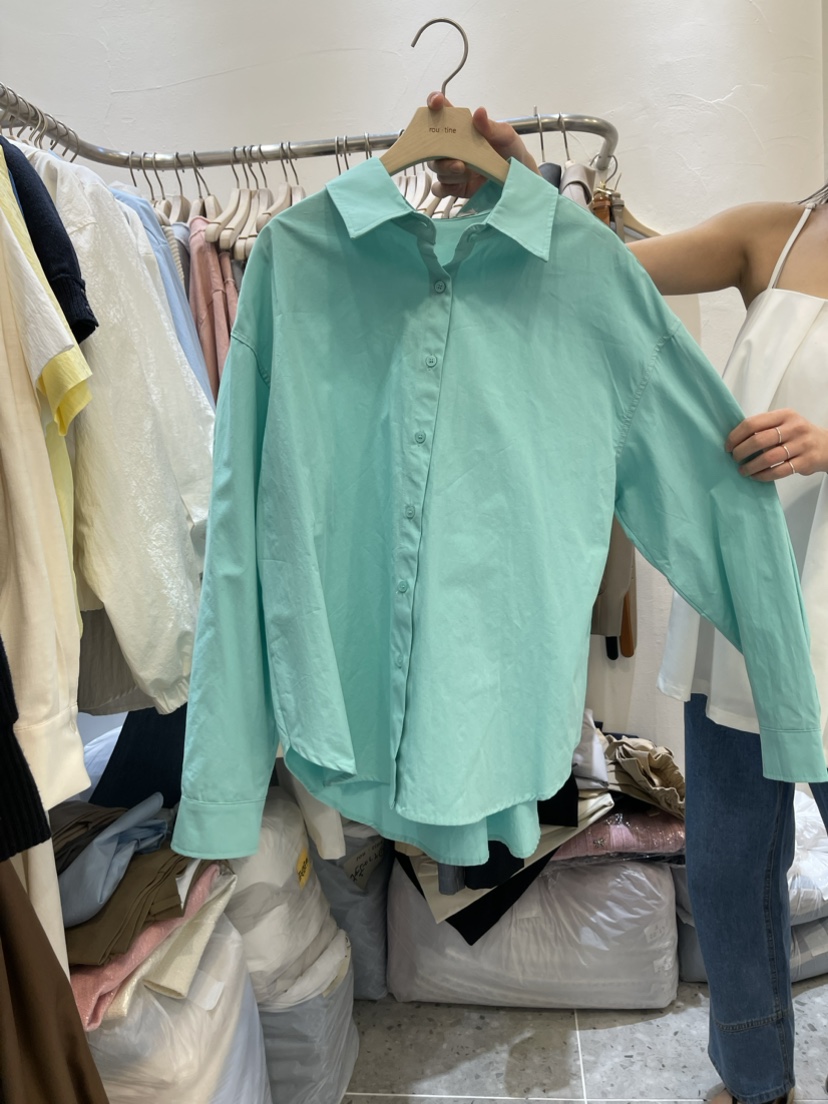 rou.tine直郵韓國代購女裝新品推薦24春夏時尚襯衫蕾絲衫ROU.TINE襯衫/蕾絲衫