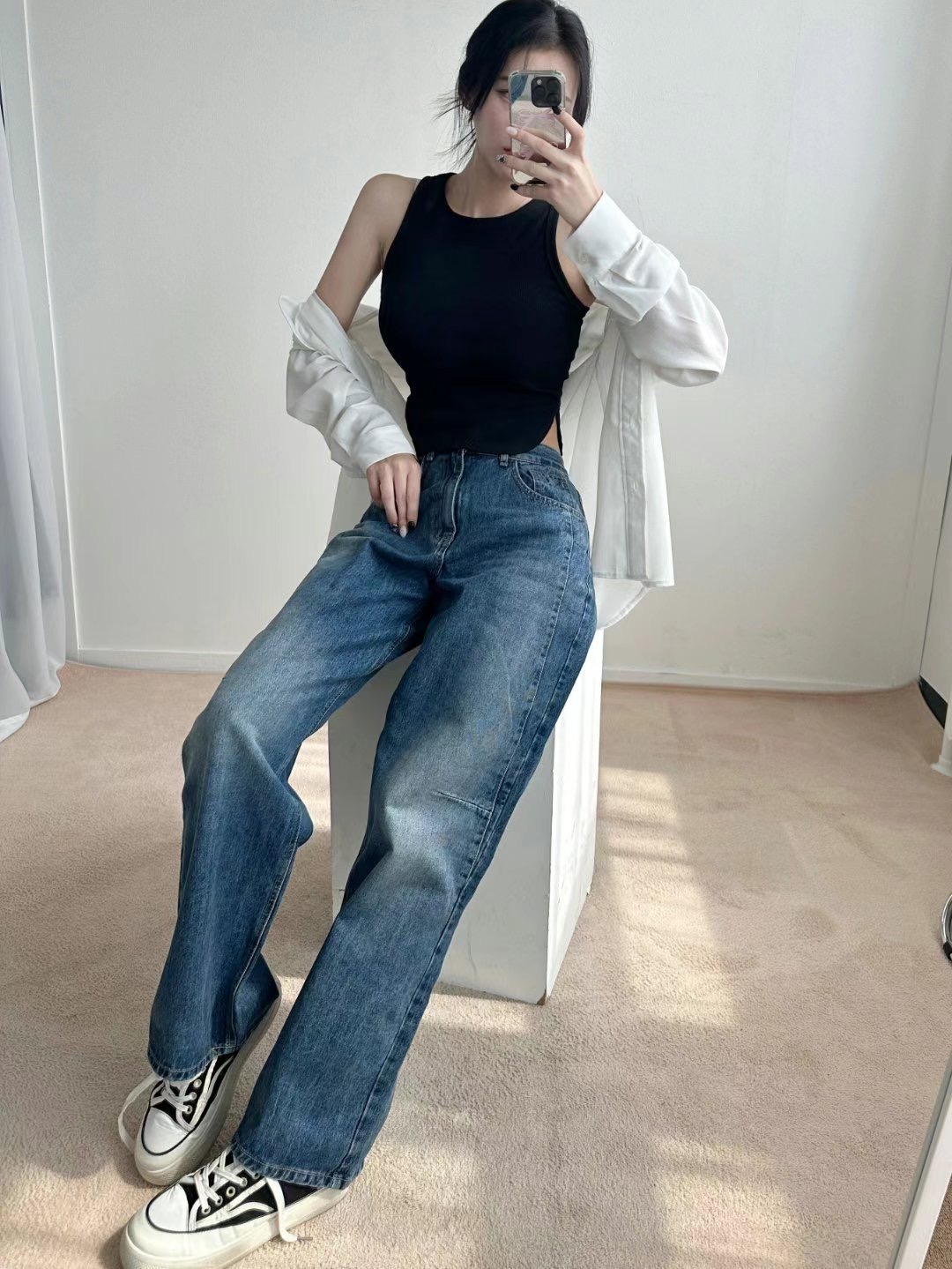 VIXEN韓國直郵東大門代購女裝新款時尚人氣職業推薦熱賣牛仔褲VIXEN牛仔褲