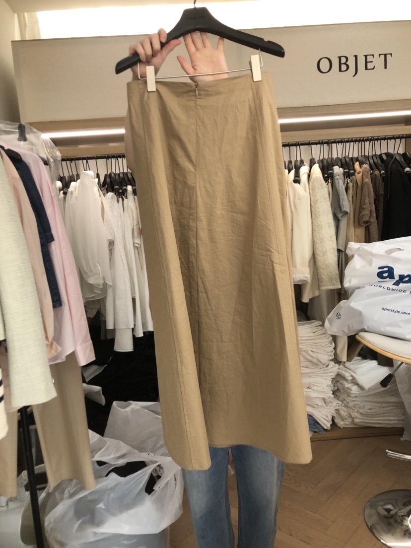 OBJET韓國直郵女裝新品時尚職業人氣真品休閑推薦熱賣24春夏長裙love us u/OBJET長裙