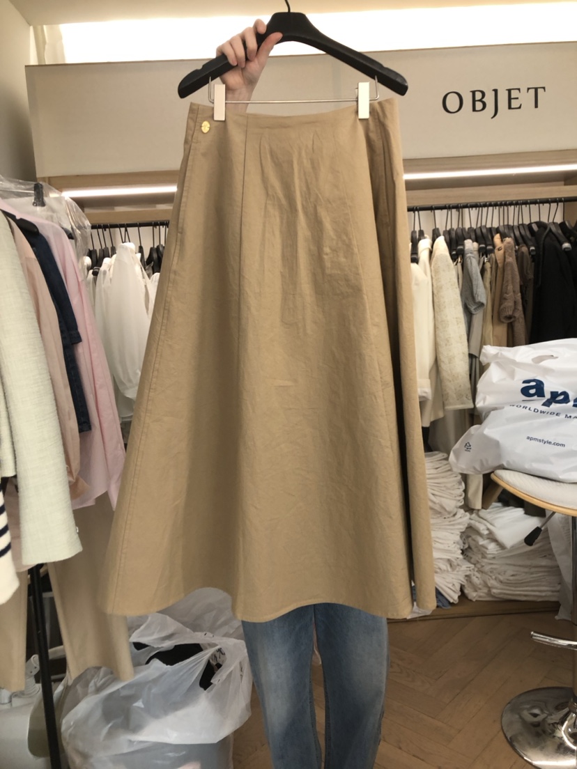 OBJET韓國直郵女裝新品時尚職業人氣真品休閑推薦熱賣24春夏長裙love us u/OBJET長裙圖色2