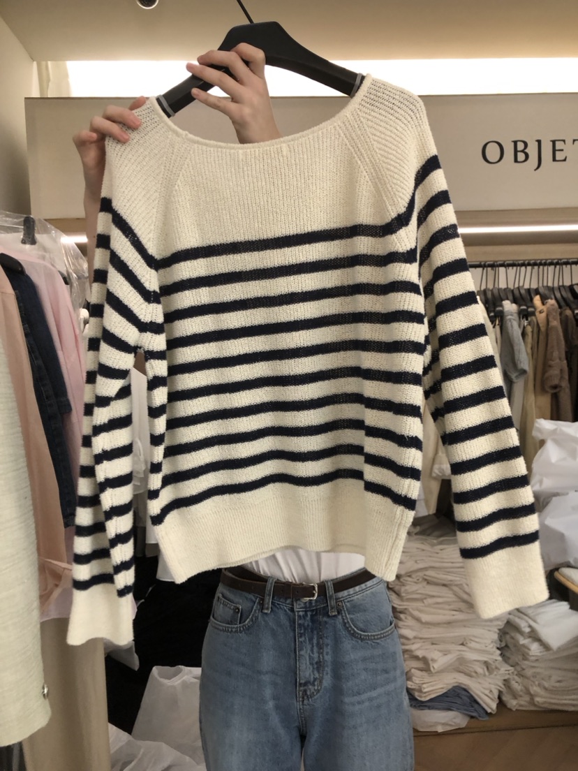 OBJET韓國直郵東大門代購女士新品真品熱賣24春夏職業針織衫love us u/OBJET針織衫