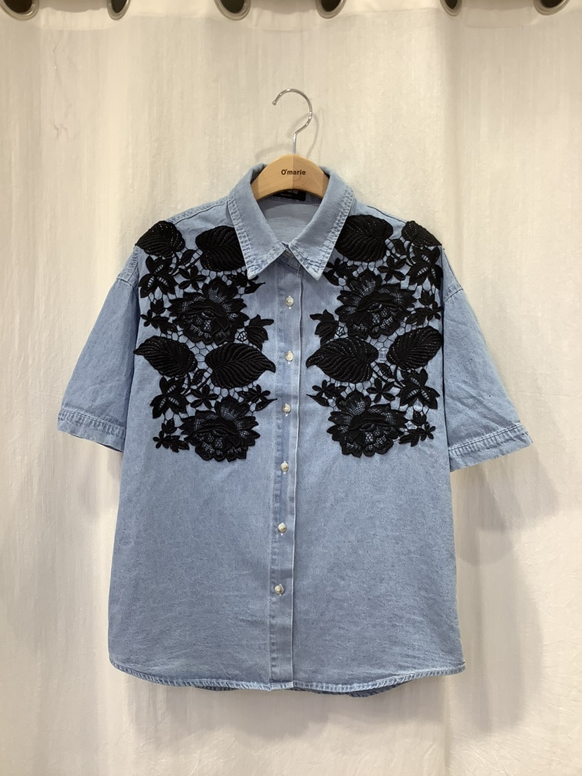 O MARIE韓國直郵女裝新品24春夏職業休閑熱賣襯衫蕾絲衫O'MARIE襯衫/蕾絲衫圖色2