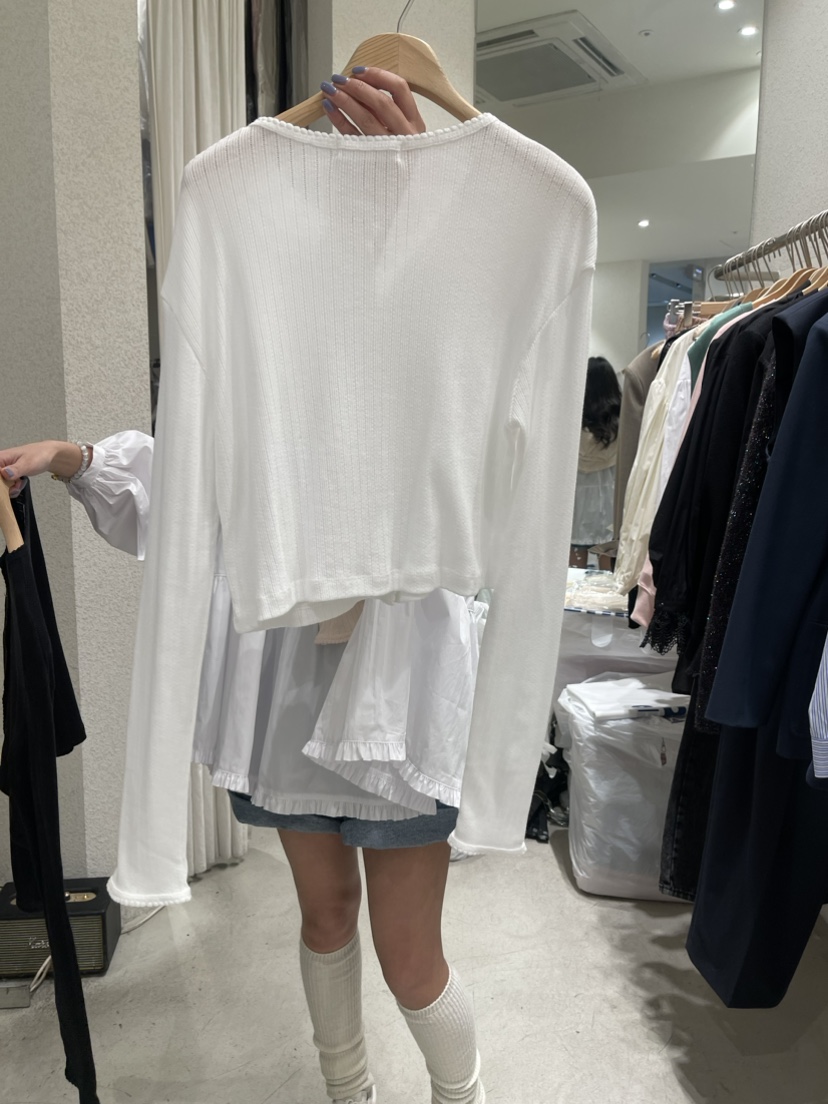 SSEMIENNE韓國直郵女裝新品真品時尚熱賣職業長袖T恤開襟衫SSEMIENNE長袖T恤
