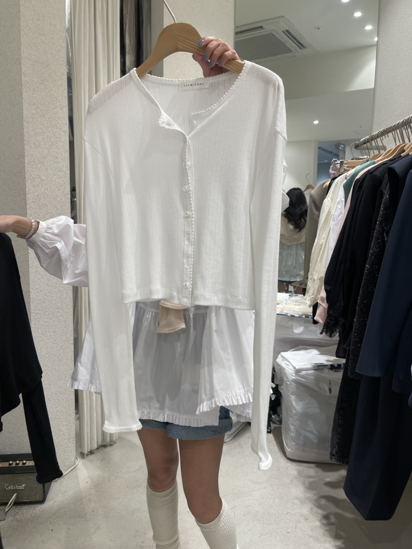 SSEMIENNE韓國直郵女裝新品真品時尚熱賣職業長袖T恤開襟衫SSEMIENNE長袖T恤圖色2