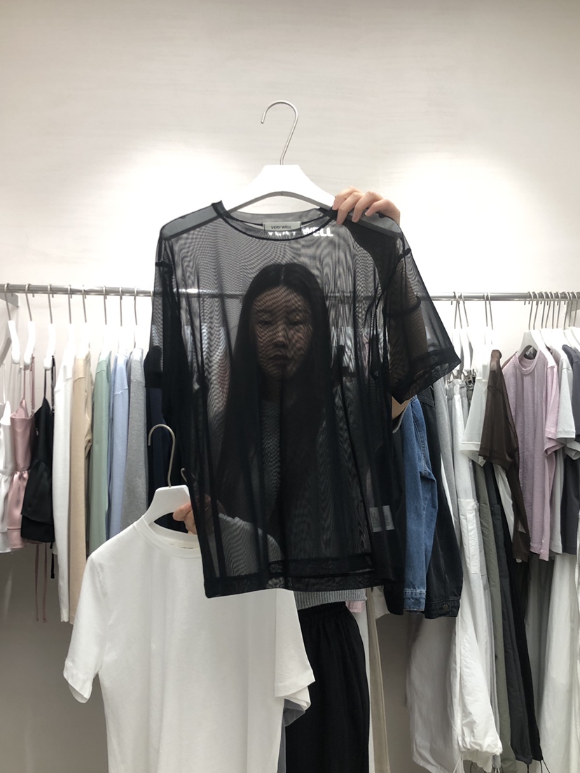 VERY WELL韓國直郵東大門實拍女士新款熱賣24春夏T恤透視my juniT恤圖色4