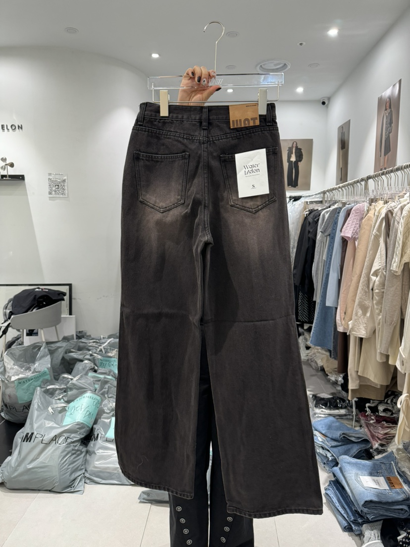 WATERMELON直郵韓國代購女裝新品24春夏熱賣休閑真品牛仔褲WATERMELON牛仔褲