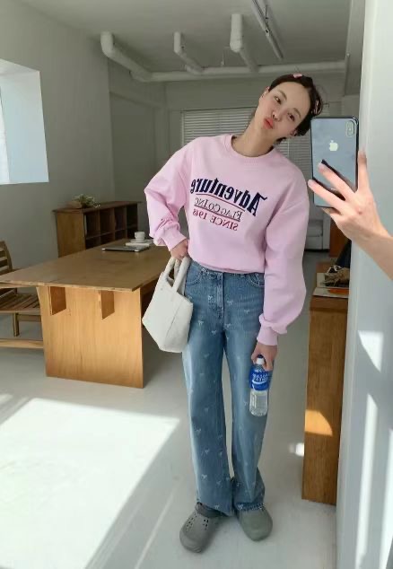 ATTENTION韓國直郵東大門實拍女裝新款24春夏休閑褲牛仔布UNDERCOVER休閑褲