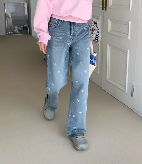 ATTENTION韓國直郵東大門實拍女裝新款24春夏休閑褲牛仔布UNDERCOVER休閑褲