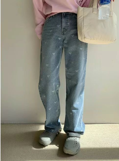 ATTENTION韓國直郵東大門實拍女裝新款24春夏休閑褲牛仔布UNDERCOVER休閑褲