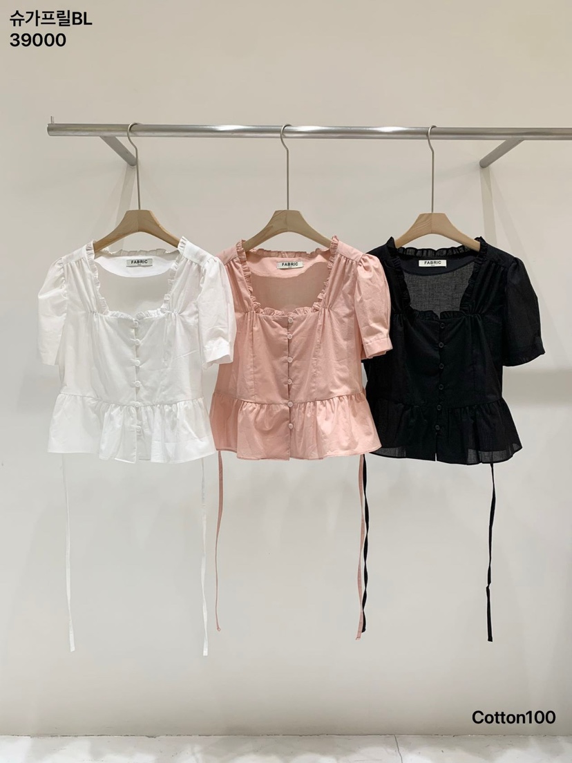 FABRIC韓國直郵東大門實拍女裝新款時尚推薦休閑襯衫蕾絲衫FABRIC襯衫/蕾絲衫