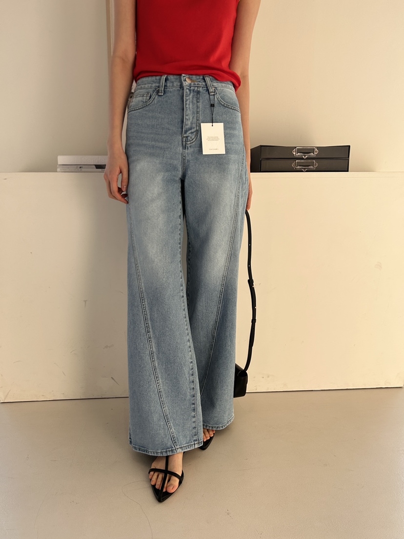 ME MO韓國直郵女裝新品24春夏真品休閑熱賣時尚牛仔褲口袋ME MO牛仔褲