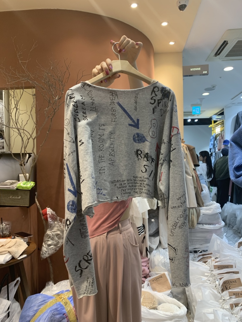 MIENNE韓國直郵東大門實拍女裝新款職業推薦人氣時尚長袖T恤MIENNE長袖T恤