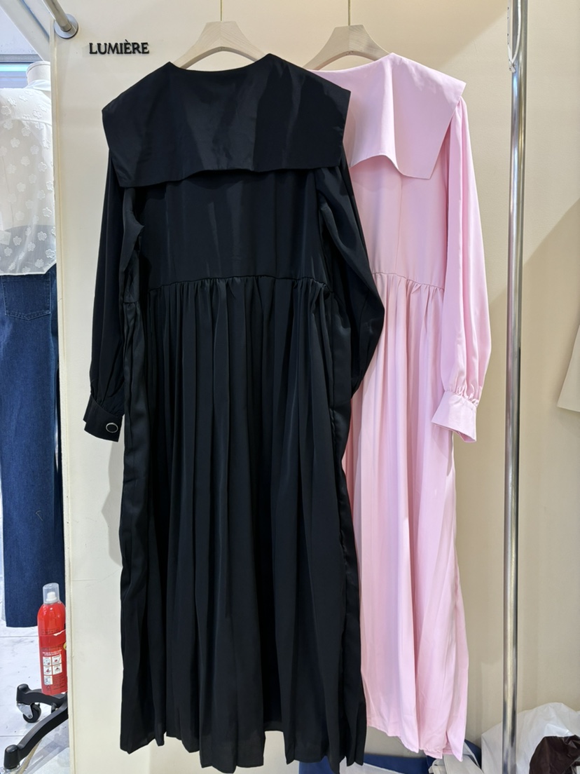 LUMIERE韓國直郵東大門實拍女裝新品24春夏職業連衣裙褶皺LUMIERE連衣裙