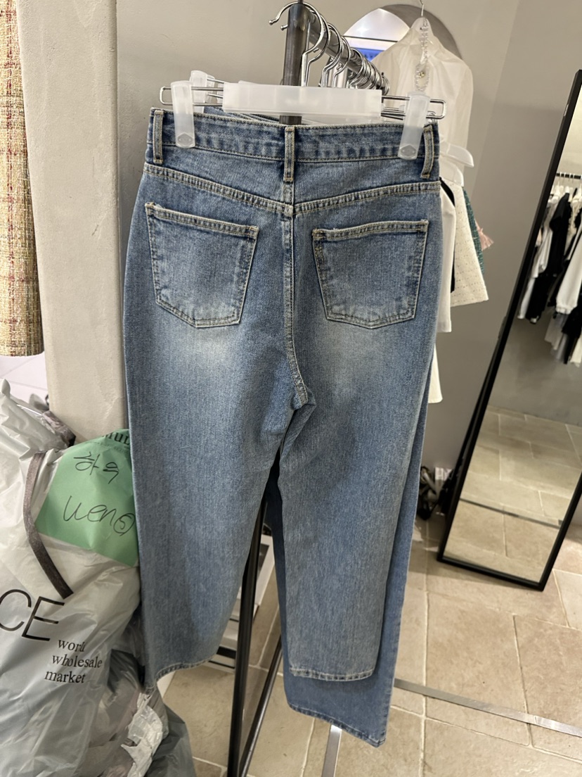 MULCUP韓國直郵東大門代購女裝新品職業推薦24春夏牛仔褲CABINET牛仔褲