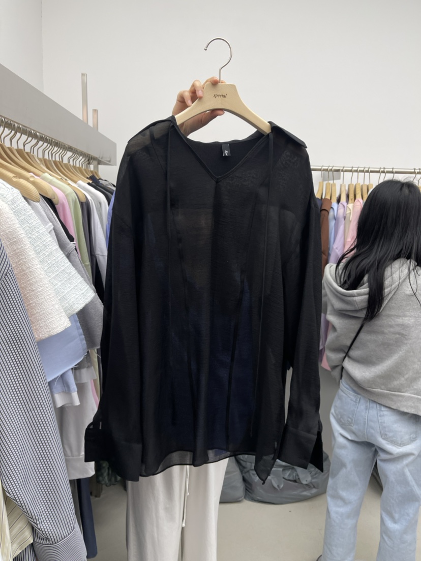 Special直郵韓國代購女裝新款職業推薦24春夏時尚襯衫蕾絲衫SPECIAL襯衫/蕾絲衫圖色2