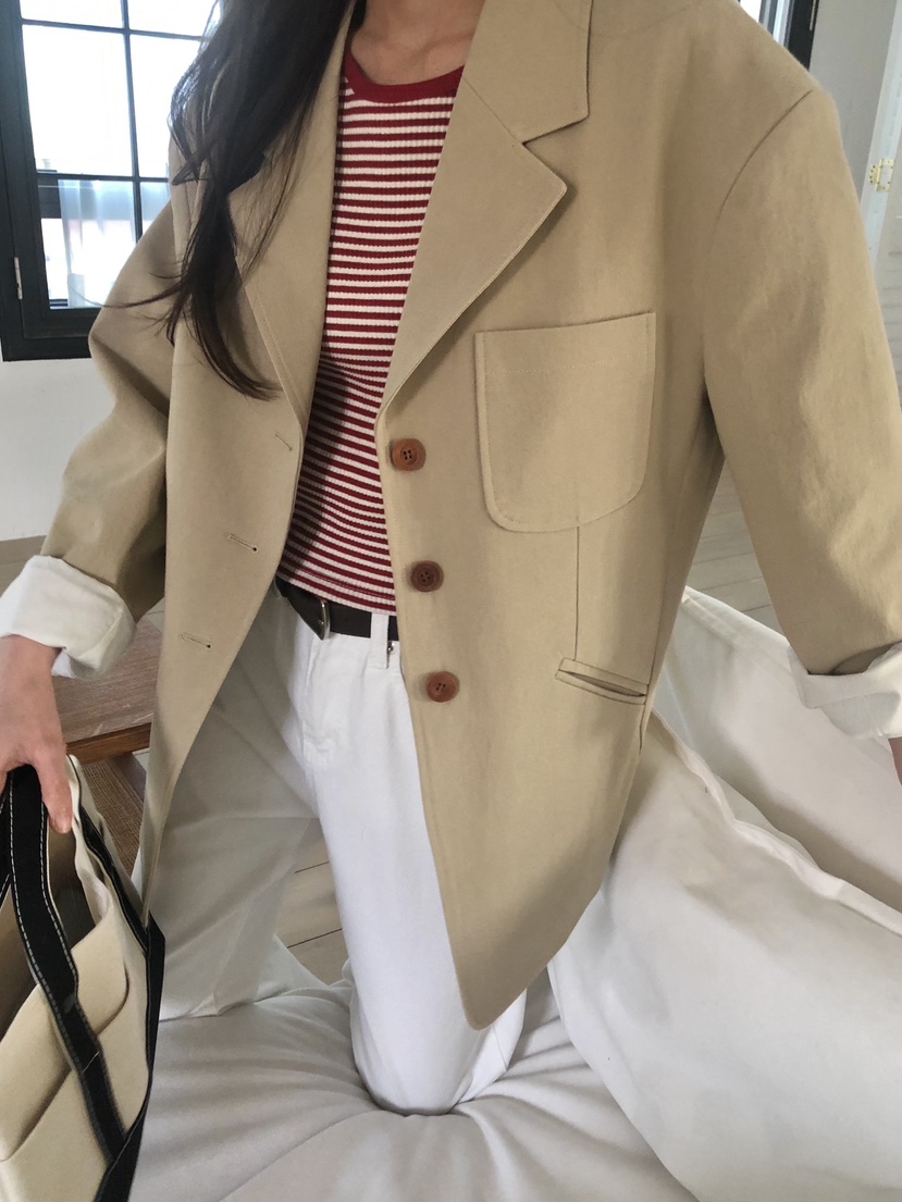 NAM.2韓國直郵東大門代購女裝新款時尚熱賣人氣休閑職業夾克SOIL夾克