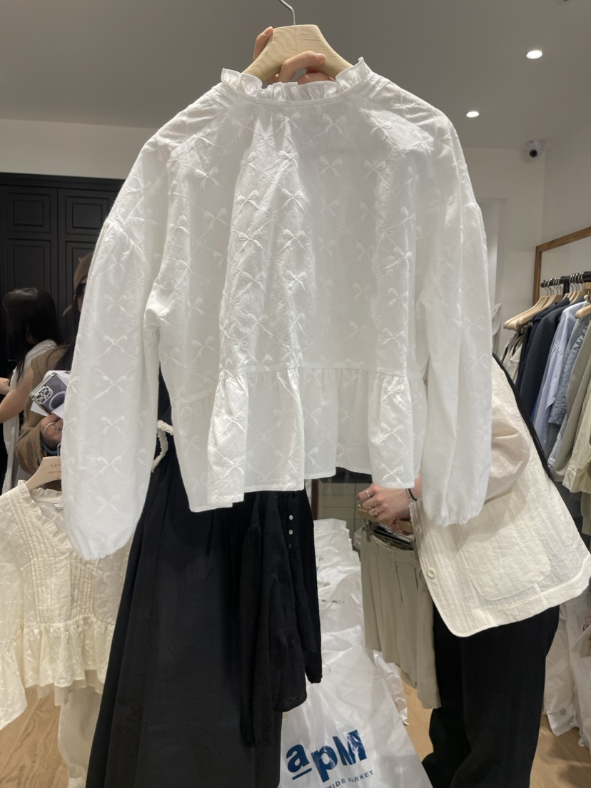 VENIR韓國直郵東大門實拍女裝新款24春夏推薦真品襯衫蕾絲衫VENIR-a襯衫/蕾絲衫