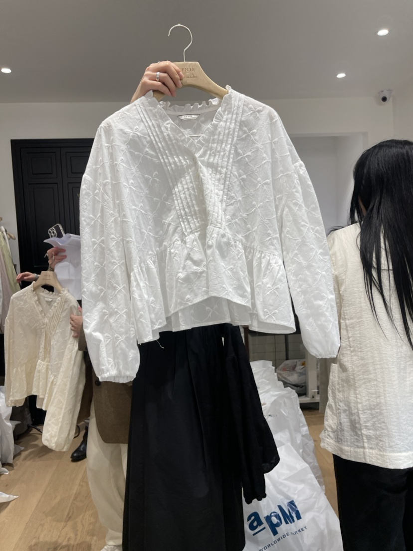 VENIR韓國直郵東大門實拍女裝新款24春夏推薦真品襯衫蕾絲衫VENIR-a襯衫/蕾絲衫圖色2