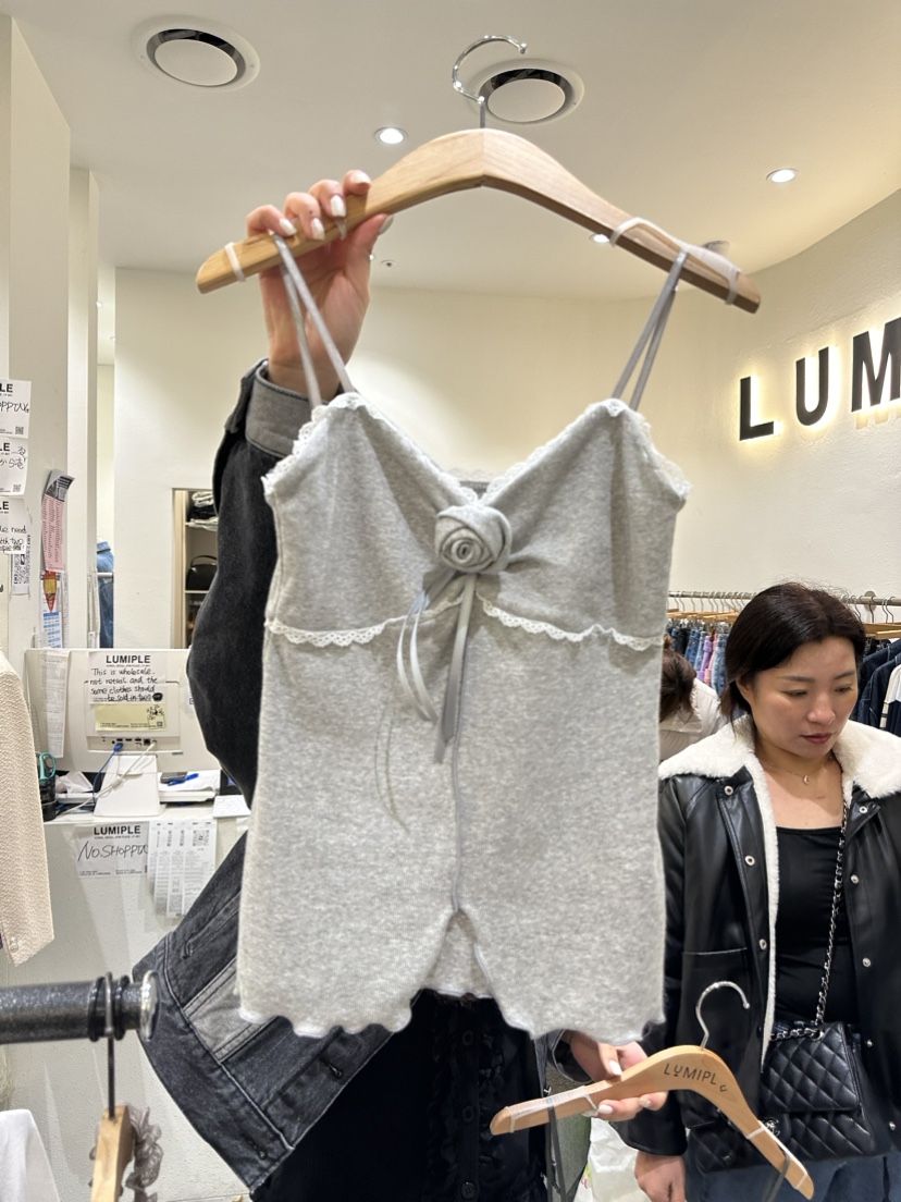 LUMIPLE直郵韓國代購女裝新款職業真品24春夏吊帶背心復古LUMIPLE吊帶/背心圖色2