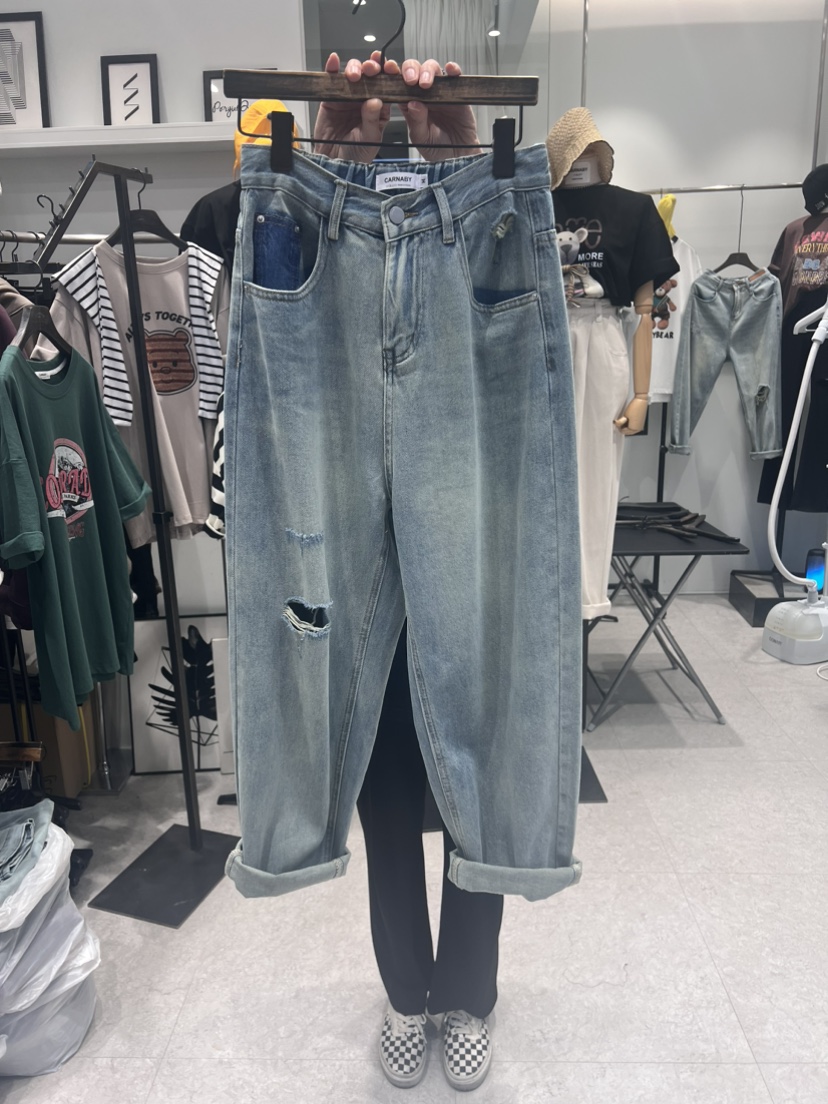 CARNABY韓國直郵女裝新款時尚熱賣24春夏人氣牛仔褲牛仔布CARNABY牛仔褲