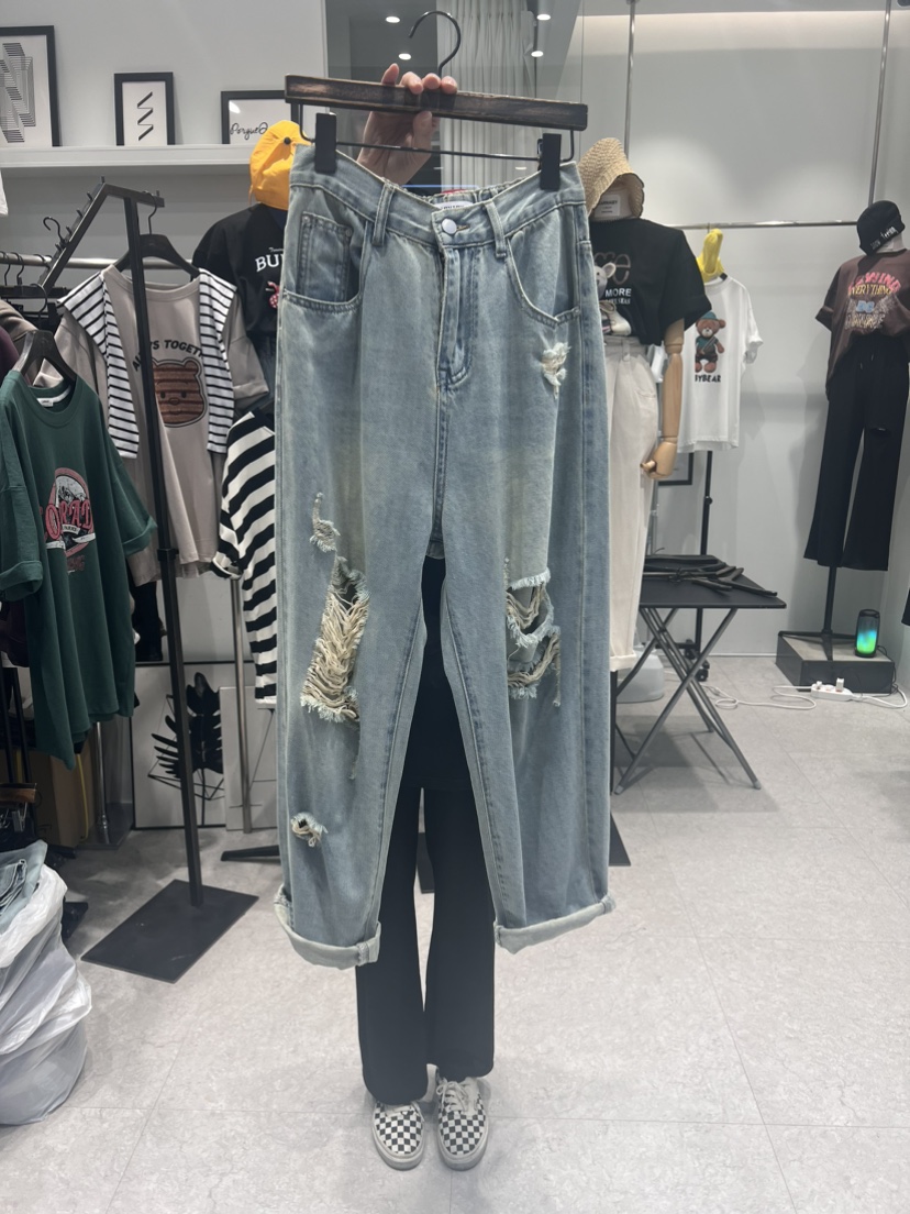 CARNABY韓國直郵女裝新品人氣熱賣24春夏牛仔褲牛仔布綁帶CARNABY牛仔褲
