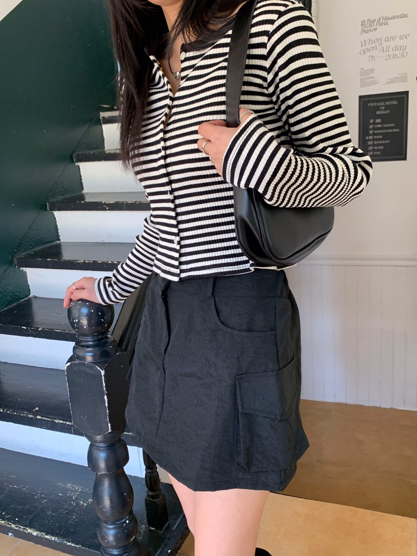 NANI直郵韓國代購女裝新款熱賣推薦人氣職業時尚長袖T恤開襟衫NANI長袖T恤
