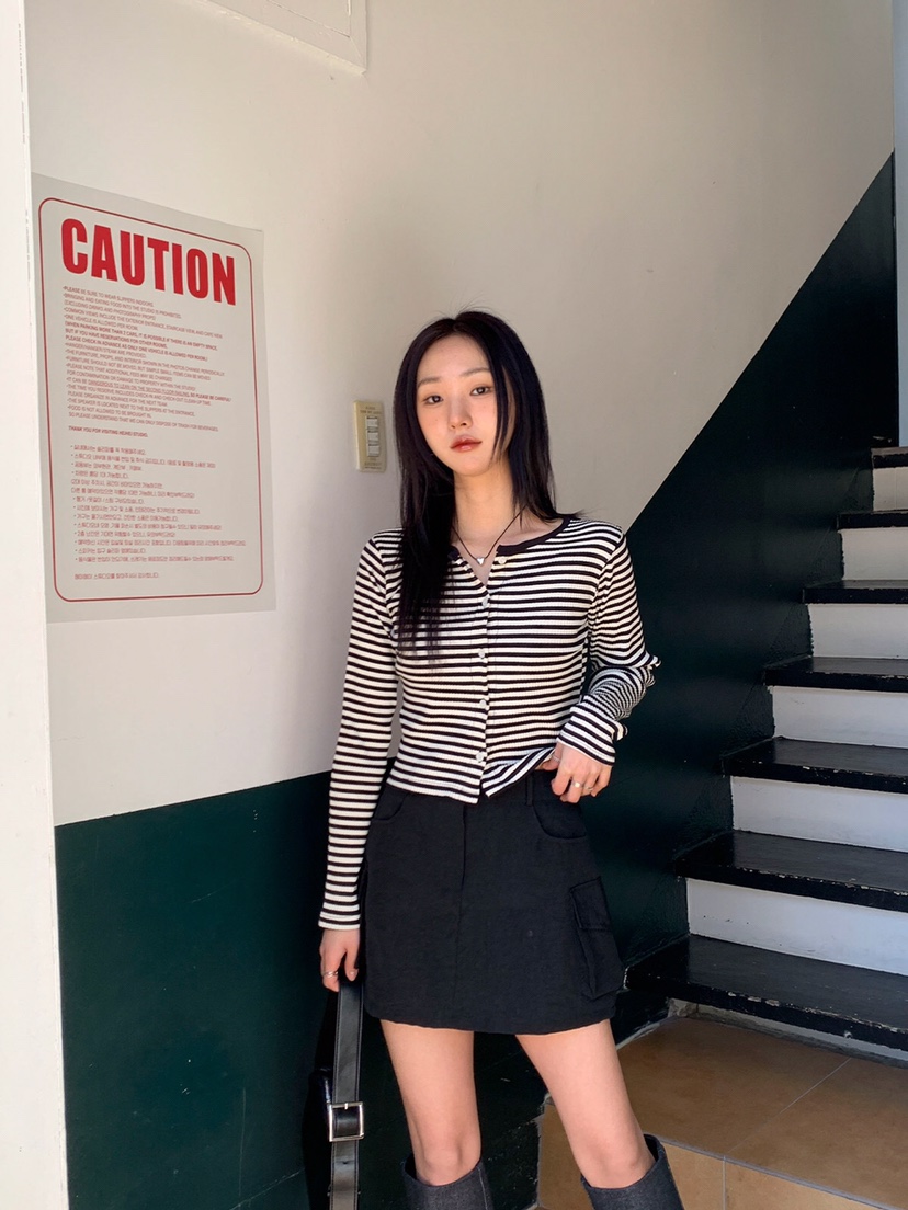 NANI直郵韓國代購女裝新款熱賣推薦人氣職業時尚長袖T恤開襟衫NANI長袖T恤