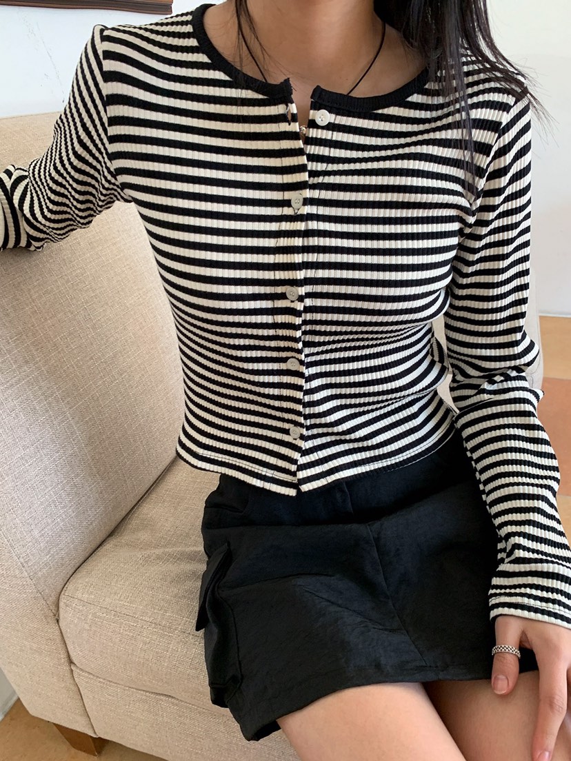 NANI直郵韓國代購女裝新款熱賣推薦人氣職業時尚長袖T恤開襟衫NANI長袖T恤