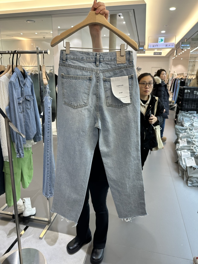 VERVE韓國直郵女裝新品熱賣職業推薦24春夏人氣時尚牛仔褲LOVE PINK牛仔褲