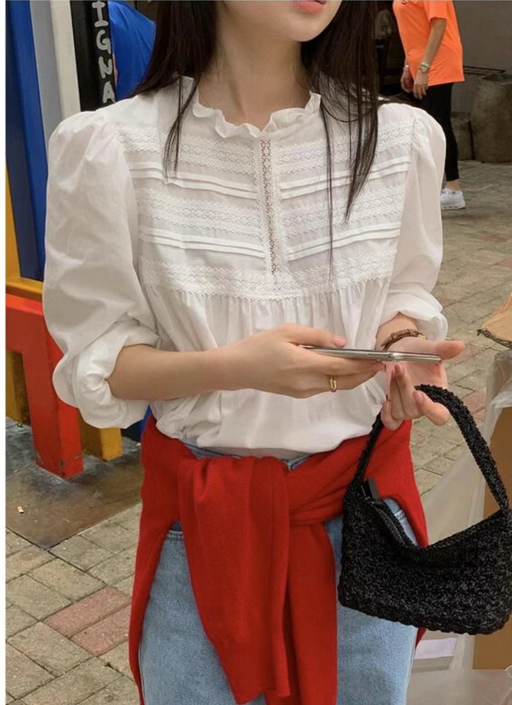 MICO-미코-T韓國直郵東大門實拍女裝新款真品推薦襯衫蕾絲衫ALL OVER襯衫/蕾絲衫