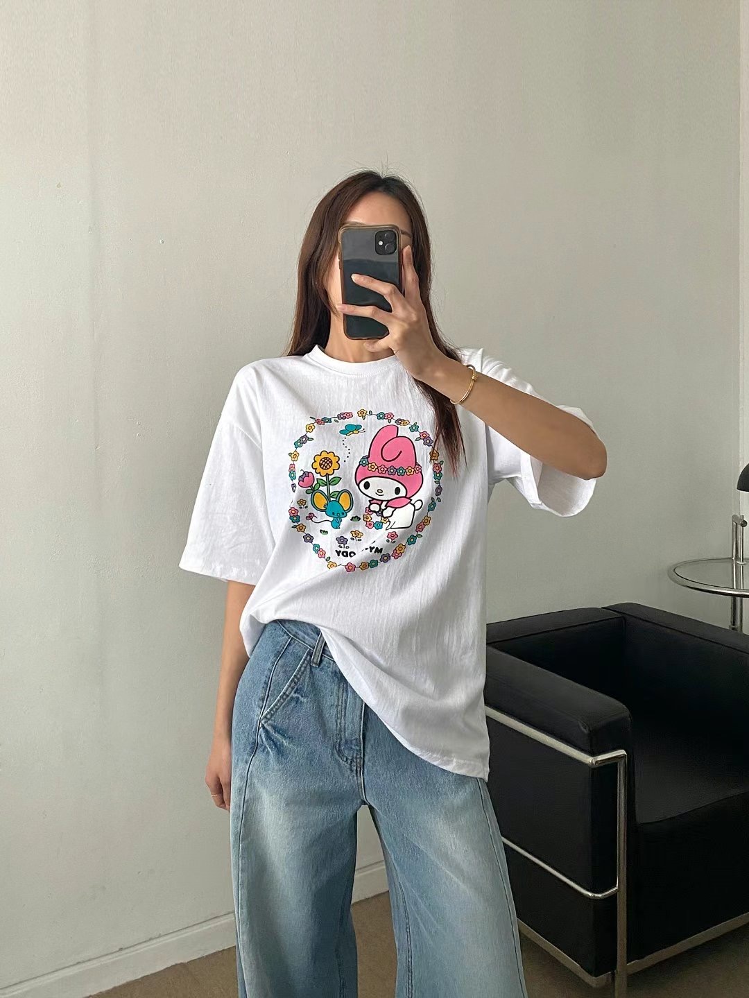 P.SHOP韓國直郵東大門實拍女裝新品真品24春夏推薦時尚T恤P.SHOPT恤圖色1