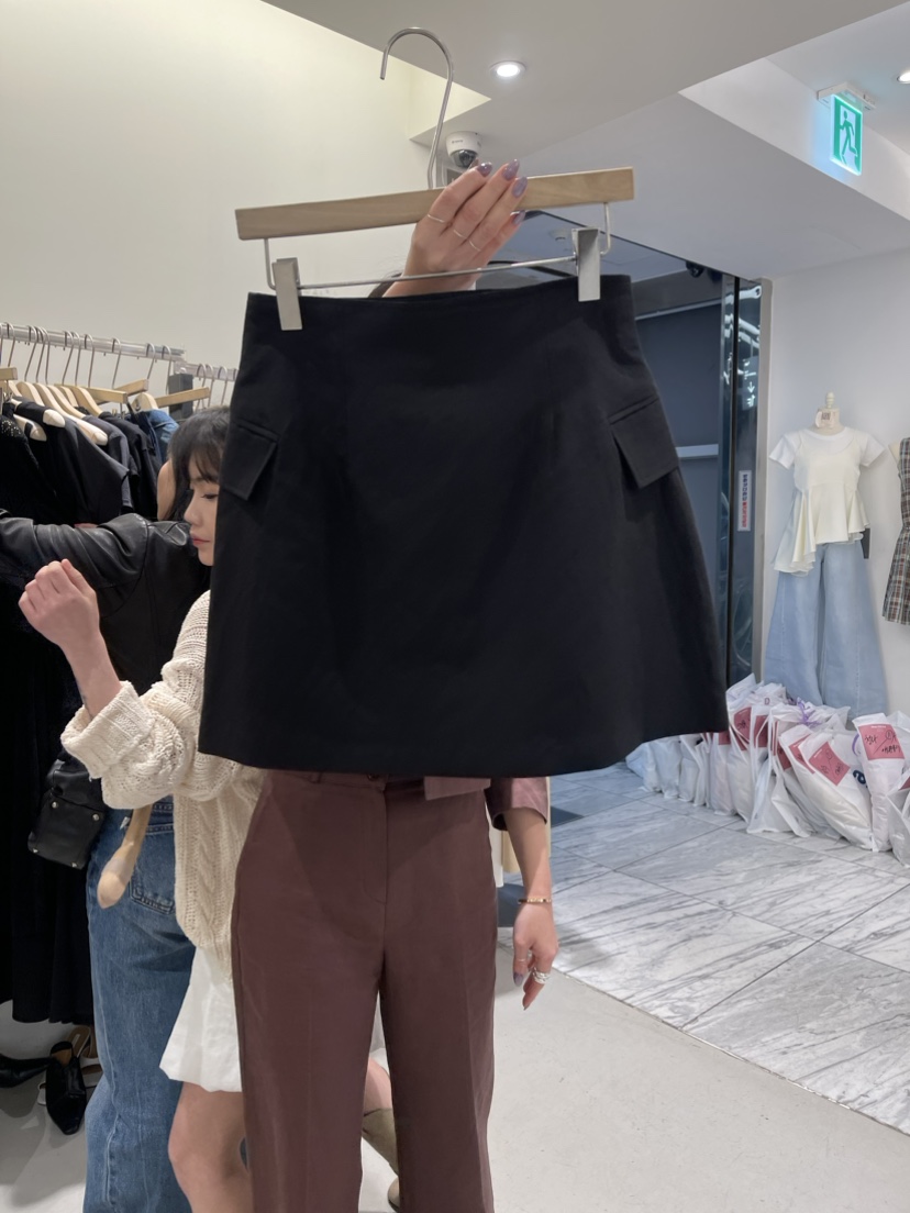 W AND J韓國直郵東大門代購女士新款24春夏休閑職業短裙W AND J短裙
