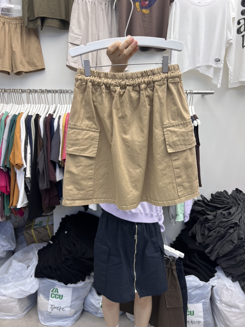 ZACCU韓國直郵東大門實拍女裝新品職業推薦時尚24春夏短裙口袋ZACCU短裙