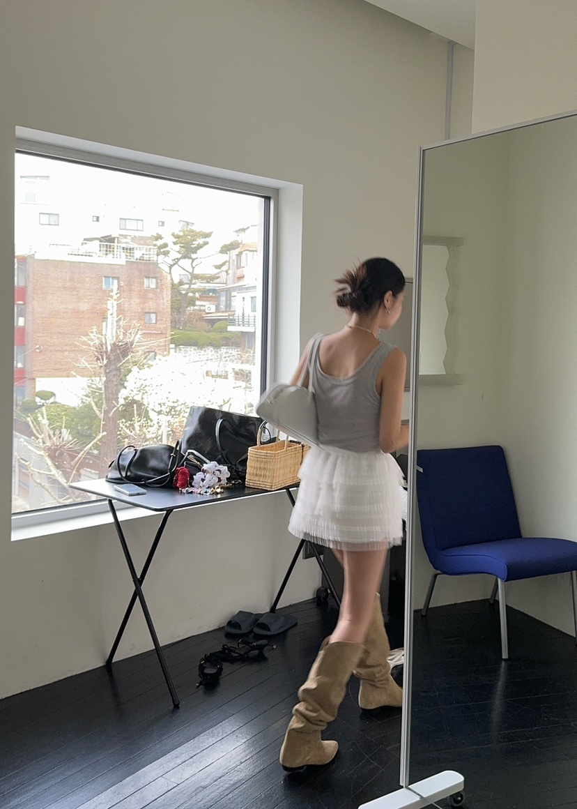 OUPPT直郵韓國代購女裝新款時尚真品推薦24春夏休閑人氣短裙OUPPT短裙