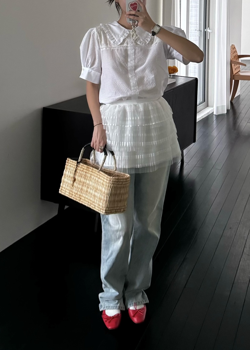 OUPPT直郵韓國代購女裝新款時尚真品推薦24春夏休閑人氣短裙OUPPT短裙