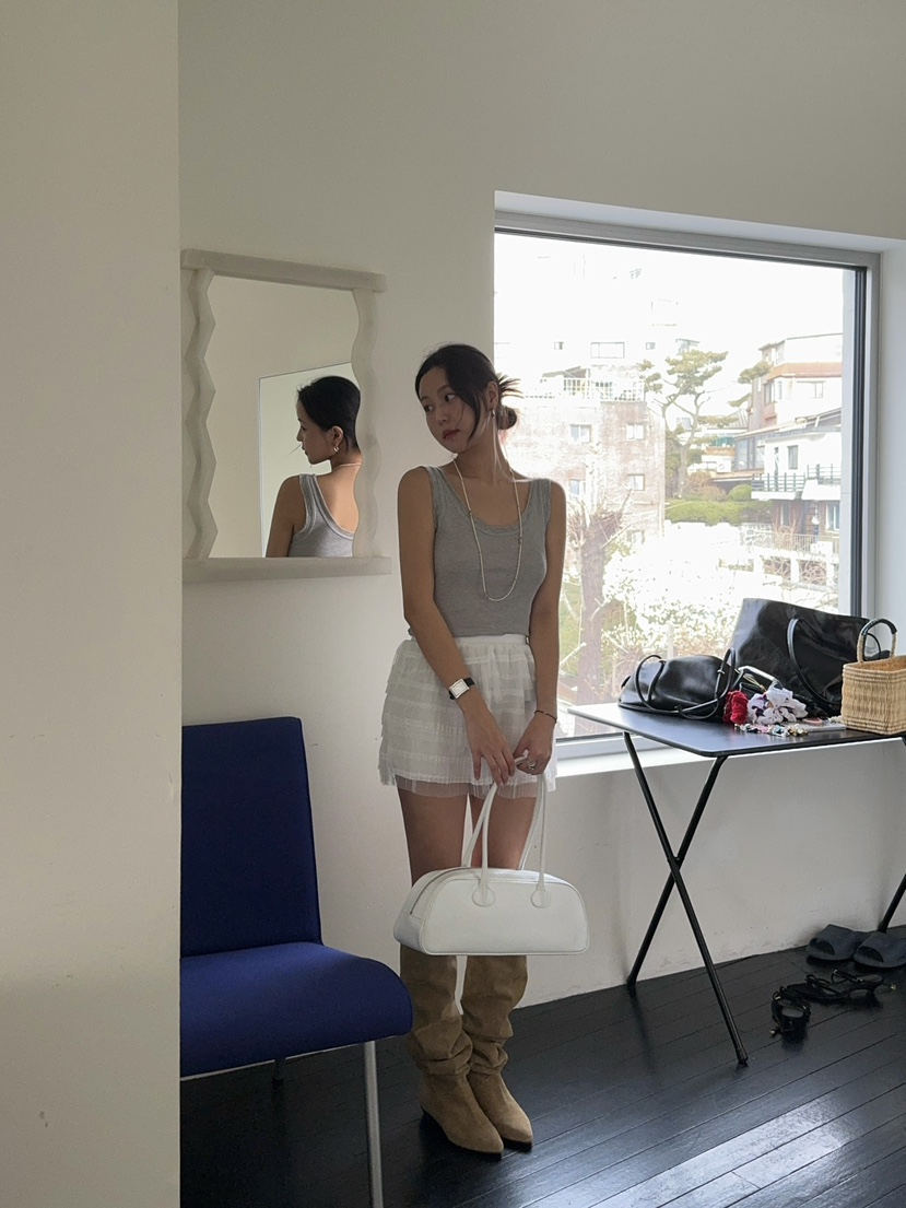 OUPPT直郵韓國代購女裝新款時尚真品推薦24春夏休閑人氣短裙OUPPT短裙